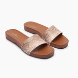 Elevated Textured Slip Ons light pink side angle
