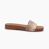 Elevated Textured Slip Ons light pink side profile