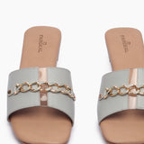 Chainlink Accented Flats grey front zoom