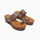 Toe Ring Slip Ons grey side angle