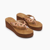 Patent Stone Studded Wedges light pink side angle