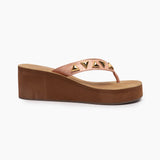 Patent Stone Studded Wedges light pink side profile