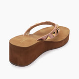 Patent Stone Studded Wedges light pink back