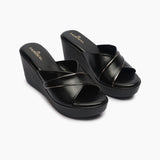 Classic Wedge Slip Ons black side angle