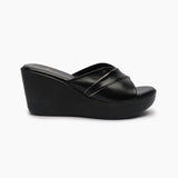 Classic Wedge Slip Ons black side profile