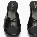 Classic Wedge Slip Ons black front zoom