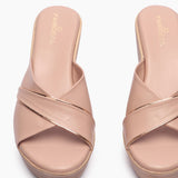 Classic Wedge Slip Ons light pink front angle