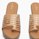 Open Toe Clear Wedges beige front zoom