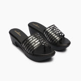Open Toe Clear Wedges black side angle
