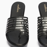 Open Toe Clear Wedges black front zoom