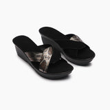 Snake Pattern Wedges black side angle