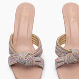 Knotted Chain Heels pink front zoom