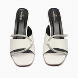 Chain Embellished Heels white front