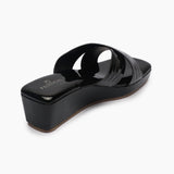 Cross Pattern Wedges black back
