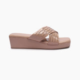 Cross Pattern Wedges light pink side profile