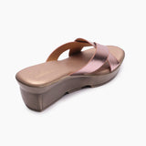 Snake Pattern Wedges rose gold back