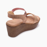 Shimmery Wedge Sandals rose gold back