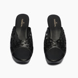 Perforated Pattern Wedges black front