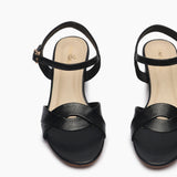 Symmetric Strap Sandals black front zoom