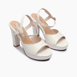 Reptilian Print Platform Sandals white side angle