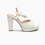 Reptilian Print Platform Sandals white side profile