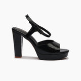 Reptilian Print Platform Sandals black side profile