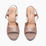 Reptilian Print Platform Sandals light pink front