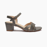 Symmetric Strap Sandals metallic side profile