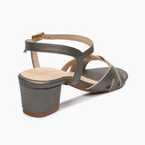 Symmetric Strap Sandals metallic back