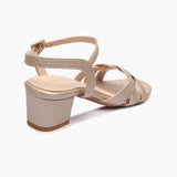 Symmetric Strap Sandals gold back