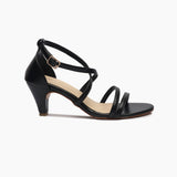 Strappy Kitten Heel Sandals black side profile