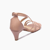 Strappy Kitten Heel Sandals light pink back