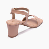 Classic Block Heel Sandals light pink back