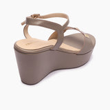 Wedge Heel Platform Sandals grey back