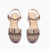 Wedge Heel Platform Sandals grey front