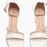 Chain Embellished Strappy Sandals white front zoom