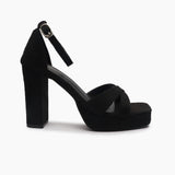 Square Toe Cross Sandals black side profile