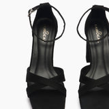 Square Toe Cross Sandals black front zoom