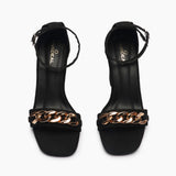 Chainlink Suede Sandals black front