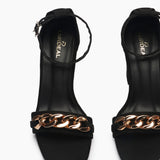 Chainlink Suede Sandals black front zoom