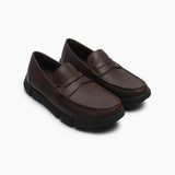 GEOX Adacter Widefit Slip Ons brown side angle
