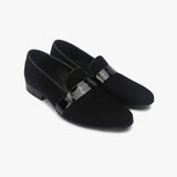 Suede Slip Ons black side angle
