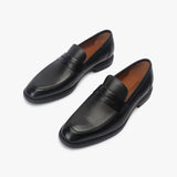 Textured Penny Slip Ons black oppoite side