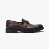Horse Bit Buckle Moccasins brown side profile