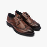 Broad Toe Wingtips cognac side angle