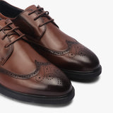Broad Toe Wingtips cognac side angle zoom