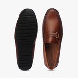 Metal Bit Accented Loafers tan top and sole