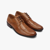 Broad Toe Brogues tan side angle