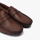 Sheep Leather Penny Loafers cognac side angle zoom