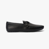 Metal Bit Accented Loafers black side profile